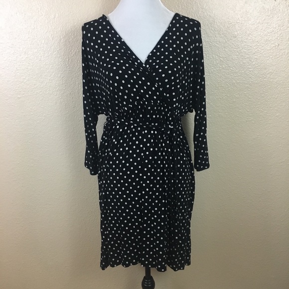 Lane Bryant Dresses & Skirts - Lane Bryant black w/white polka dot dress sz 14/16